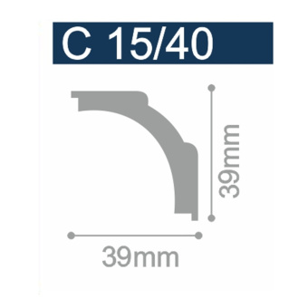Плинтус (полистирол) "Solid" C15/40 , 2000 мм белый