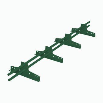 Снегозадержатель RoofSystems ECONOM, труба d 25*3000мм, 4опоры, зеленый мох RAL 6005 (круг)