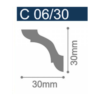 Плинтус (полистирол) "Solid" C06/30 , 2000 мм белый