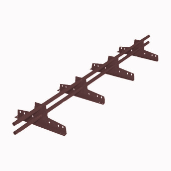 Снегозадержатель RoofSystems ECONOM, труба d 25*3000мм, 4опоры, шоколад RAL 8017 (круг)